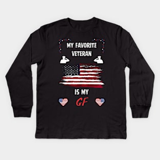 veteran girlfriend Kids Long Sleeve T-Shirt